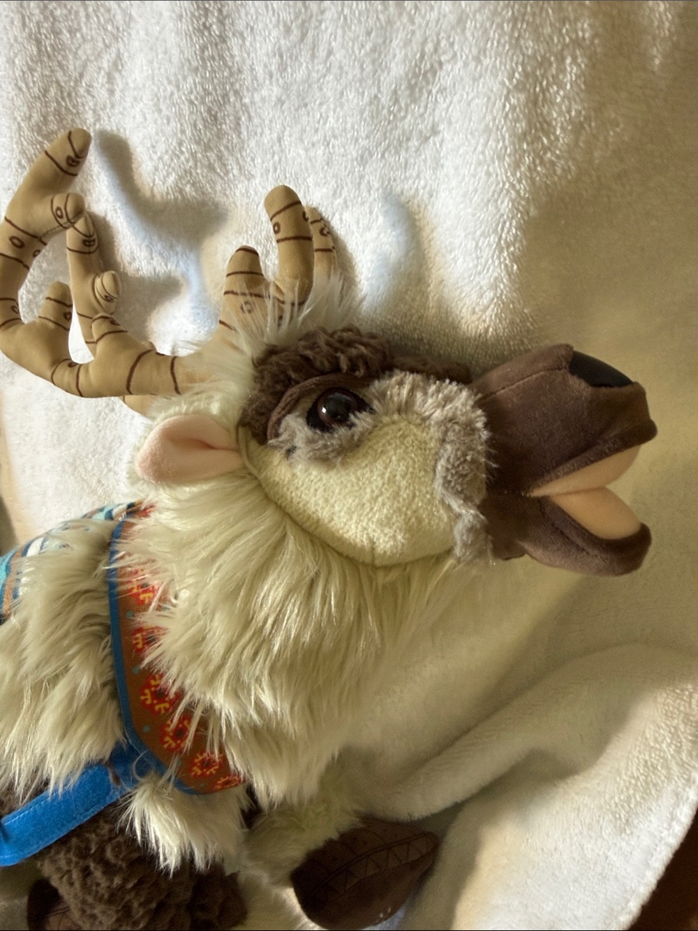 Disney Sven’s Plush Reindeer in Cream, Brown, Blue and Orange